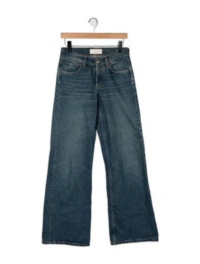 Pre-owned Jeanerica Mid-rise Wide Leg Jeans In Blue
