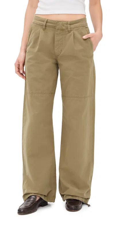 Jeanerica Mina Chino Utility Pants Khaki Beige Pli In Brown