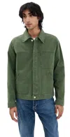 Jeanerica Noa Denim Jacket Chevron Green In Chevron Green