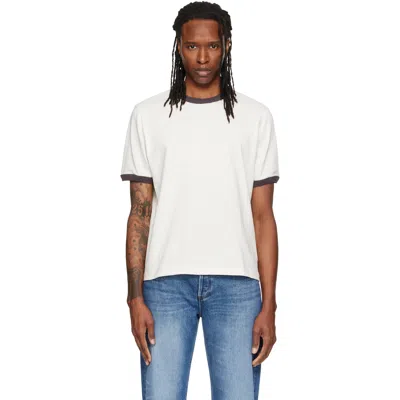 Jeanerica Off-white Ringer T-shirt In Grey Lilac