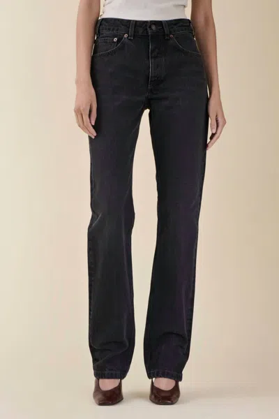 Jeanerica Sisli Mid Rise Straight Leg Jeans In Black