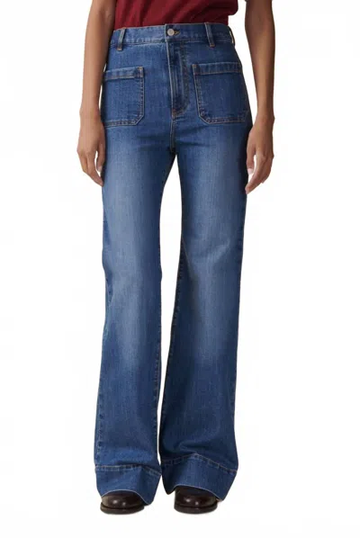 Jeanerica St Monica Brisk Flared Jeans In Mid Vintage In Blue