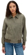 Jeanerica Stella Bomber Jacket Washed Khaki In Washed Khaki