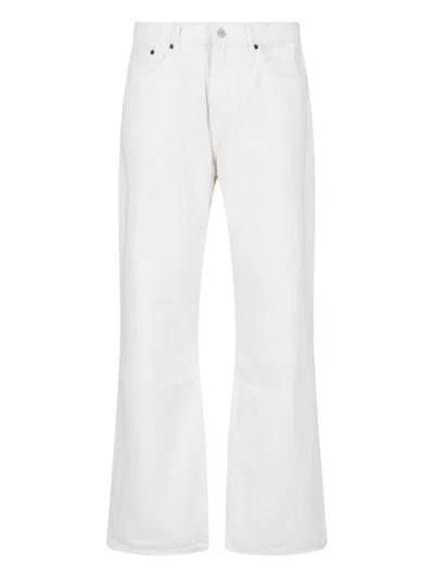 Jeanerica Straight Fit White Denim Jeans With Classic Five-pocket Design