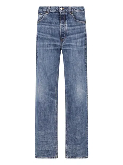 Jeanerica Blue Straight-leg Recycled Cotton-blend Jeans