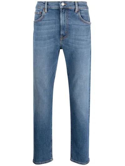 Jeanerica Stretch Organic-cotton Tapered-leg Jeans In Blue