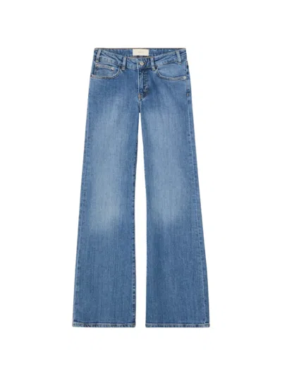 Jeanerica The San Babila Faded-effect Flared Jeans In Blue