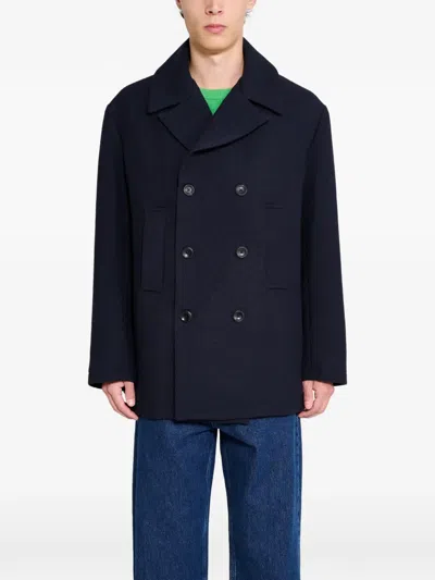 Jeanerica Turner Double-breasted Peacoat In Blue