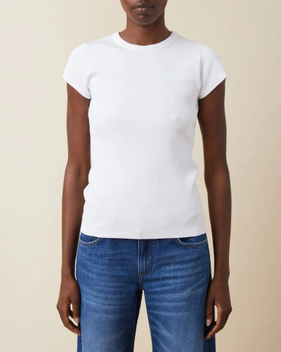 Jeanerica Valeria Rib Tee In White