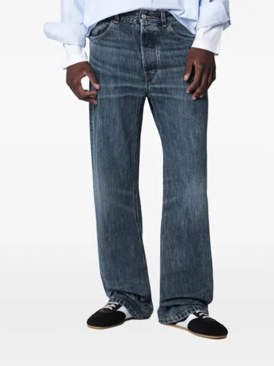 Jeanerica Vega Mid-rise Straigh-leg Jeans In Blue