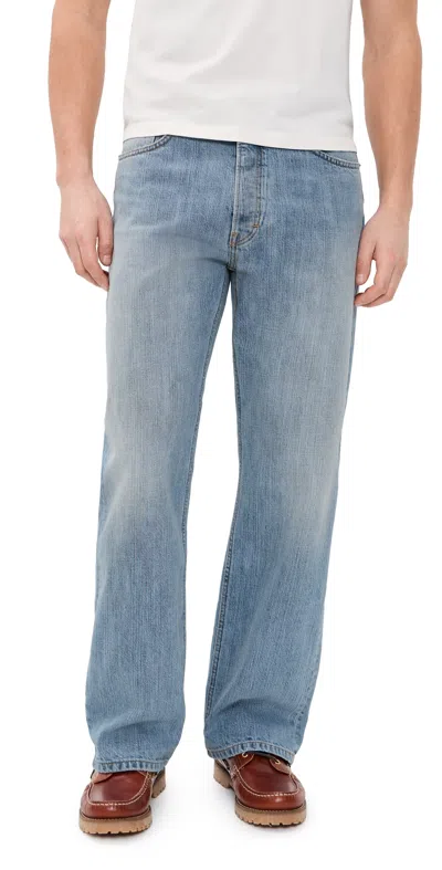 Jeanerica Vega Straight Leg Jeans Light Blue Righe