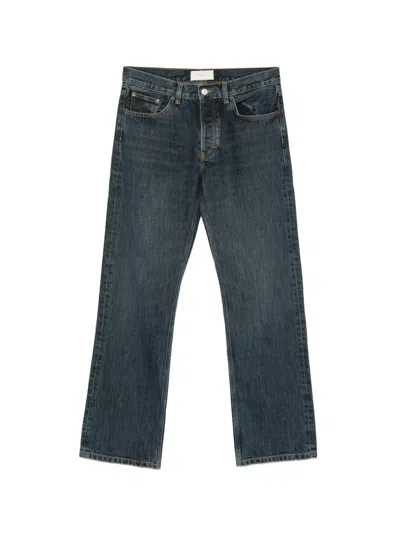 Jeanerica Washed Straight-leg Jeans In Blue