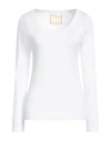 Jeanerica Woman T-shirt White Size L Cotton, Elastane