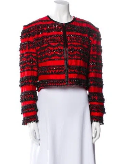 Pre-owned Jeanette For St. Martin Vintage 1980's Evening Jacket In Red
