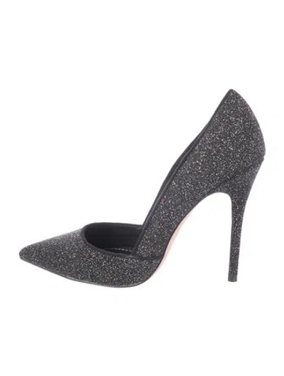 Pre-owned Jean-michel Cazabat Glitter D'orsay Pumps In Black