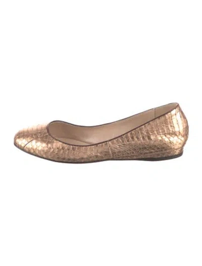 Pre-owned Jean-michel Cazabat Leather Ballet Flats In Neutral