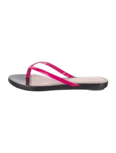 Pre-owned Jean-michel Cazabat Leather Colorblock Pattern Flip Flops In Pink