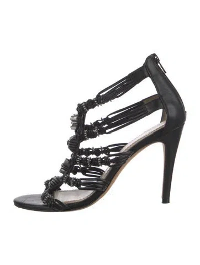Pre-owned Jean-michel Cazabat Leather Gladiator Sandals In Black