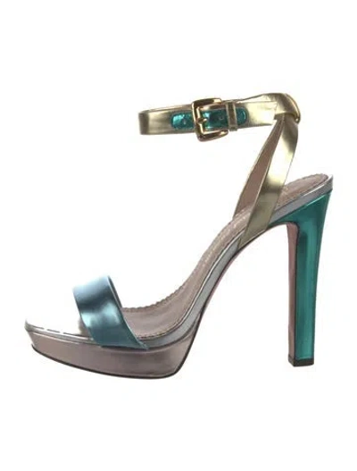 Pre-owned Jean-michel Cazabat Leather Sandals In Silver
