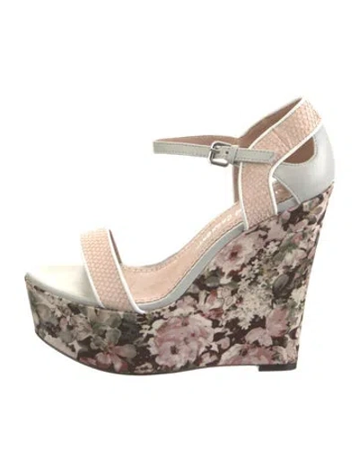 Pre-owned Jean-michel Cazabat Neoprene Floral Print Espadrilles In Pink
