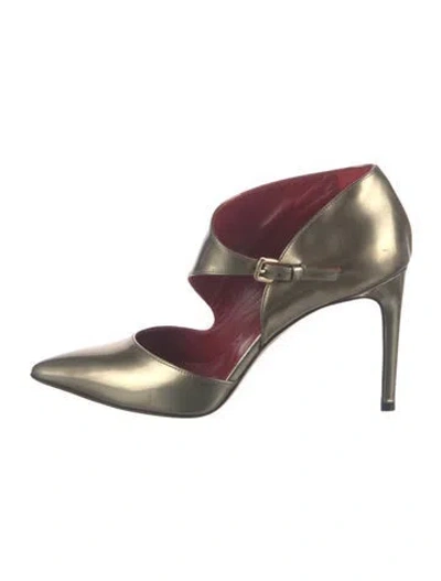 Pre-owned Jean-michel Cazabat Patent Leather D'orsay Pumps In Green