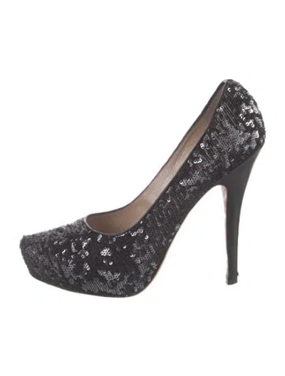 Pre-owned Jean-michel Cazabat Sequins Sequin Embellishments Pumps In Black