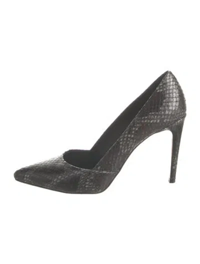 Pre-owned Jean-michel Cazabat Snakeskin Pumps In Black