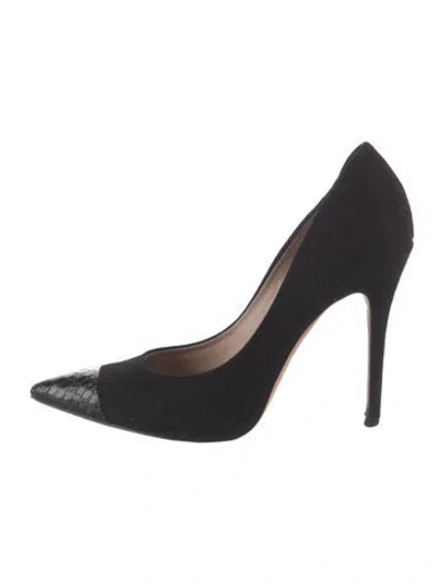 Pre-owned Jean-michel Cazabat Suede Animal Print Pumps In Black