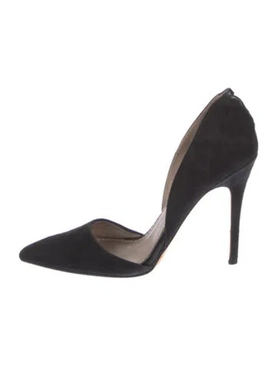 Pre-owned Jean-michel Cazabat Suede D'orsay Pumps In Black