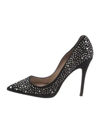 Pre-owned Jean-michel Cazabat Suede Graphic Print Pumps In Black