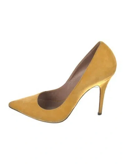 Pre-owned Jean-michel Cazabat Suede Pumps In Yellow