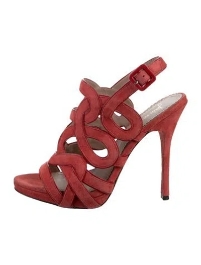 Pre-owned Jean-michel Cazabat Suede Sandals In Red