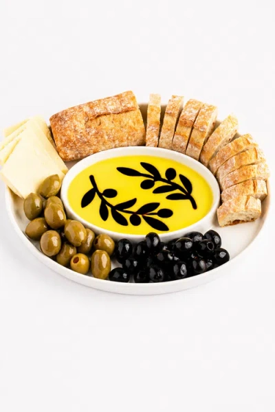 Jeanne Fitz Olive Oil And Balsamic Vinegar Dipping Platter In White