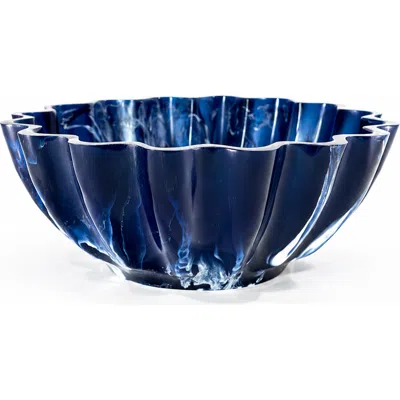 Jeanne Fitz Resin Collection Scalloped Bowl In Blue