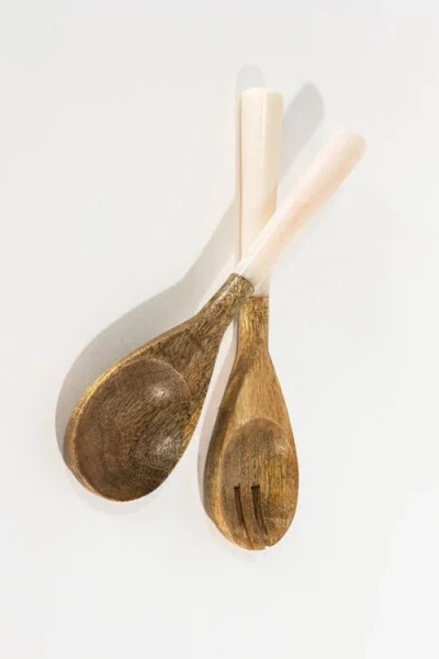 Jeanne Fitz Resin Salad Servers In Brown