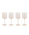 Jeanne Fitz Scalloped Rim Fluted Wine Glass, Set Of 4, 12oz In Amber