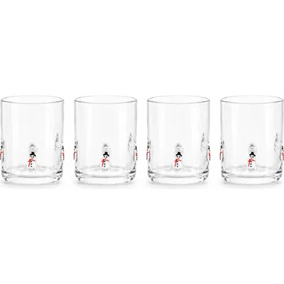 Jeanne Fitz Snowman Icon Glass, Set Of 4 In Multi