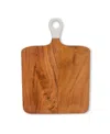Jeanne Fitz Wood Plus Collection Acacia Wood Square Charcuterie Board, Medium In Brown And White