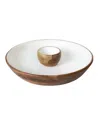 Jeanne Fitz Wood Plus Collection Chip And Dip Serving Bowl, Set Of 2 In Brown