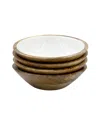 Jeanne Fitz Wood Plus Collection Small Bowls, Set Of 4 In Brown