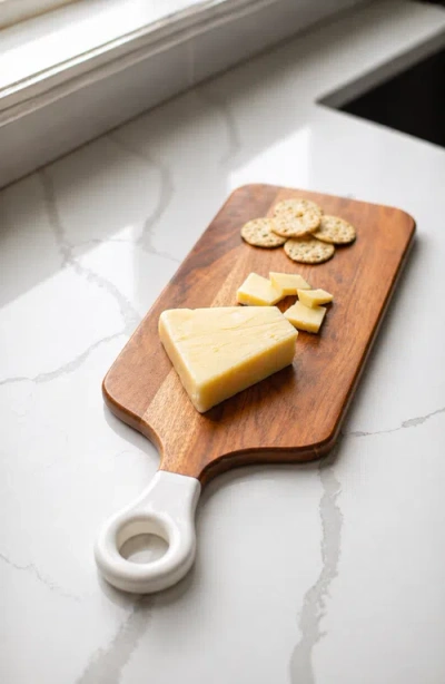 Jeanne Fitz Wood + White Collection Acacia Wood Rectangle Charcuterie Board In Brown