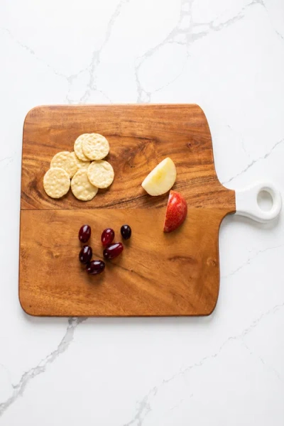 Jeanne Fitz Wood + White Collection Acacia Wood Square Charcuterie Board, Medium In Multi
