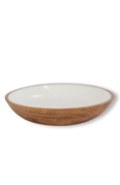 Jeanne Fitz Wood + White Collection Mango Wood Serving Bowl, Large In Multi