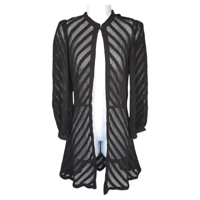 Pre-owned Jeanne Lanvin Art Deco Jeanne Lavin Embroidered Appliqued Tulle Silk Black Jacket 1930s