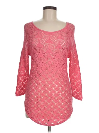 Pre-owned Jeanne Pierre 3/4 Sleeve Top In Pink