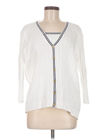 Pre-owned Jeanne Pierre Cardigan Sweater In White