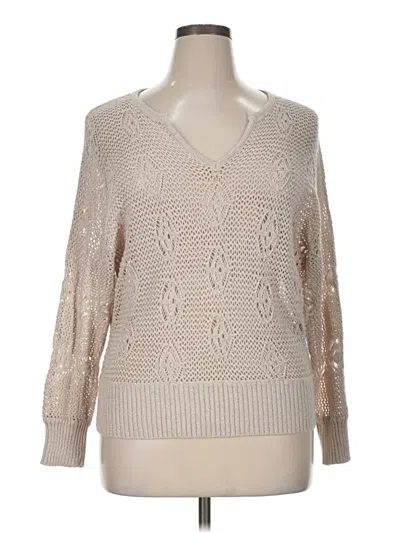 Pre-owned Jeanne Pierre Long Sleeve Top In Silver