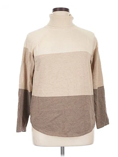 Pre-owned Jeanne Pierre Long Sleeve Top In Tan