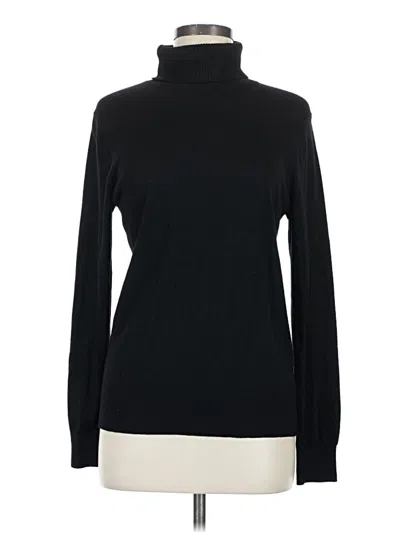 Pre-owned Jeanne Pierre Long Sleeve Turtleneck In Black