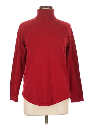 Pre-owned Jeanne Pierre Long Sleeve Turtleneck In Burgundy